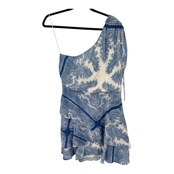 AllSaints Dress Cayla Rafeala Paisley print one shoulder minidress size 10 - Picture 8 of 10